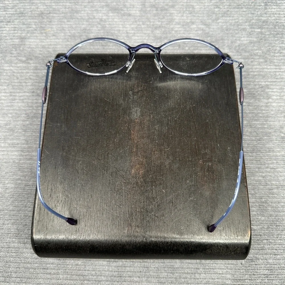 Silhouette Titan SPX Y2K Purple Blue Oval Eyeglasses Austria 48-18-140